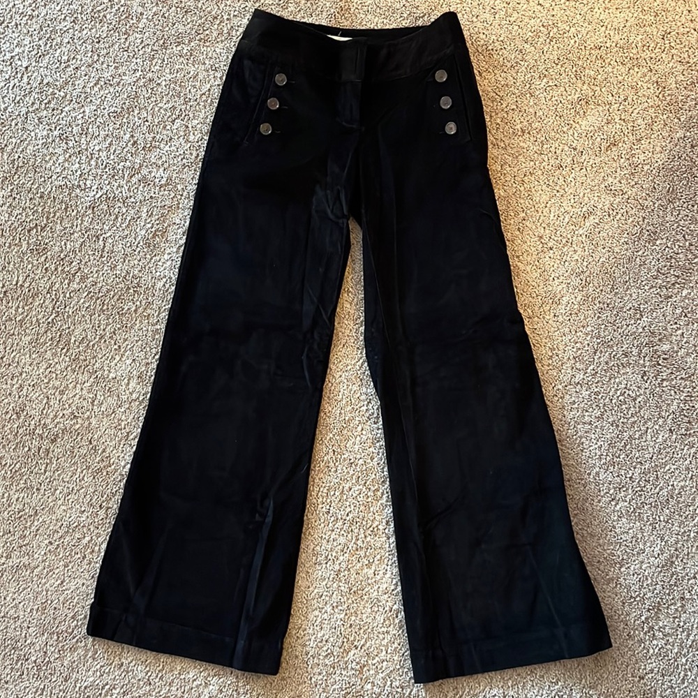 London Jean Marisa Fit Chino Stretch Black Corduroy Wide Leg Pants Size …